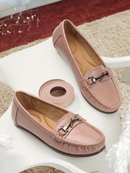 women pink slip on loafer - 21949279 - Standard Image - 0
