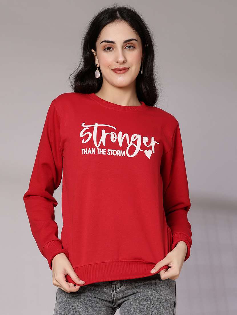 women chest print long sleeve sweatshirt - 21949418 - Zoom Image - 0