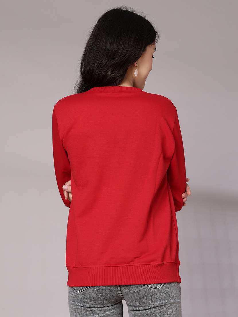women chest print long sleeve sweatshirt - 21949418 - Standard Image - 2