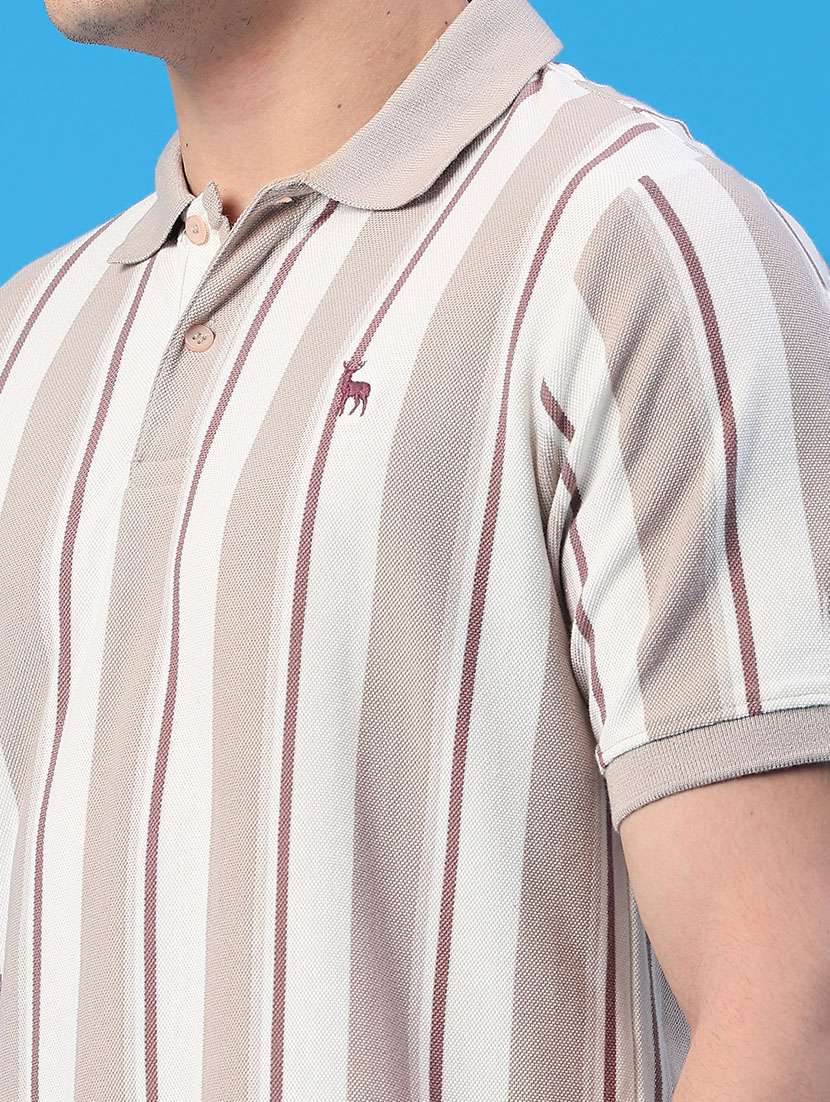 men striped short sleeve regular fit polo t-shirt - 21949493 -  Standard Image - 2