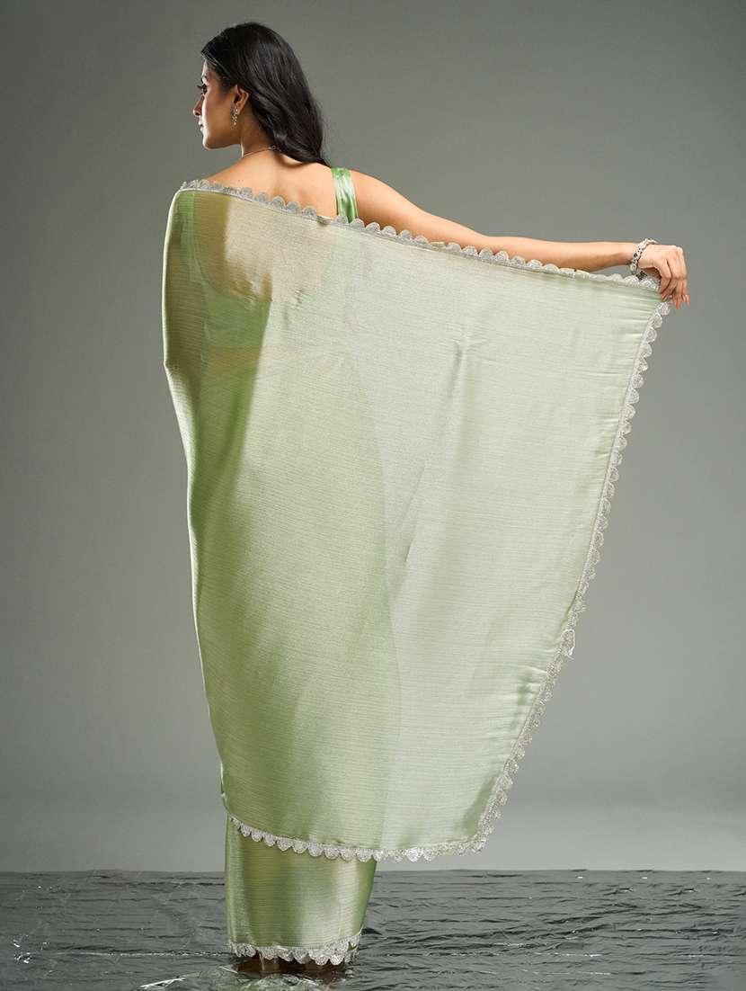 women solid embellished bordered saree with blouse - 21949604 -  Standard Image - 2