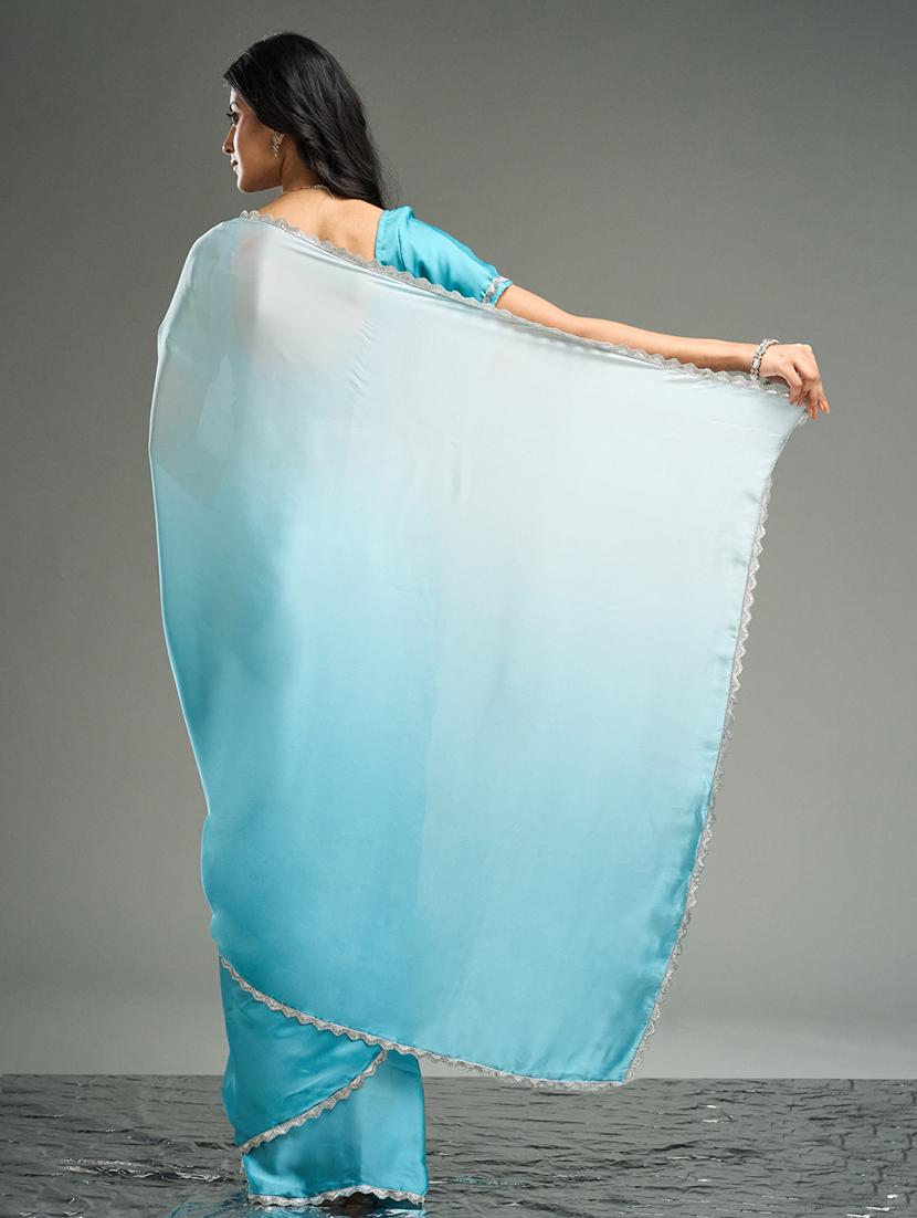 women ombre embellished bordered saree with blouse - 21949637 - Standard Image - 2