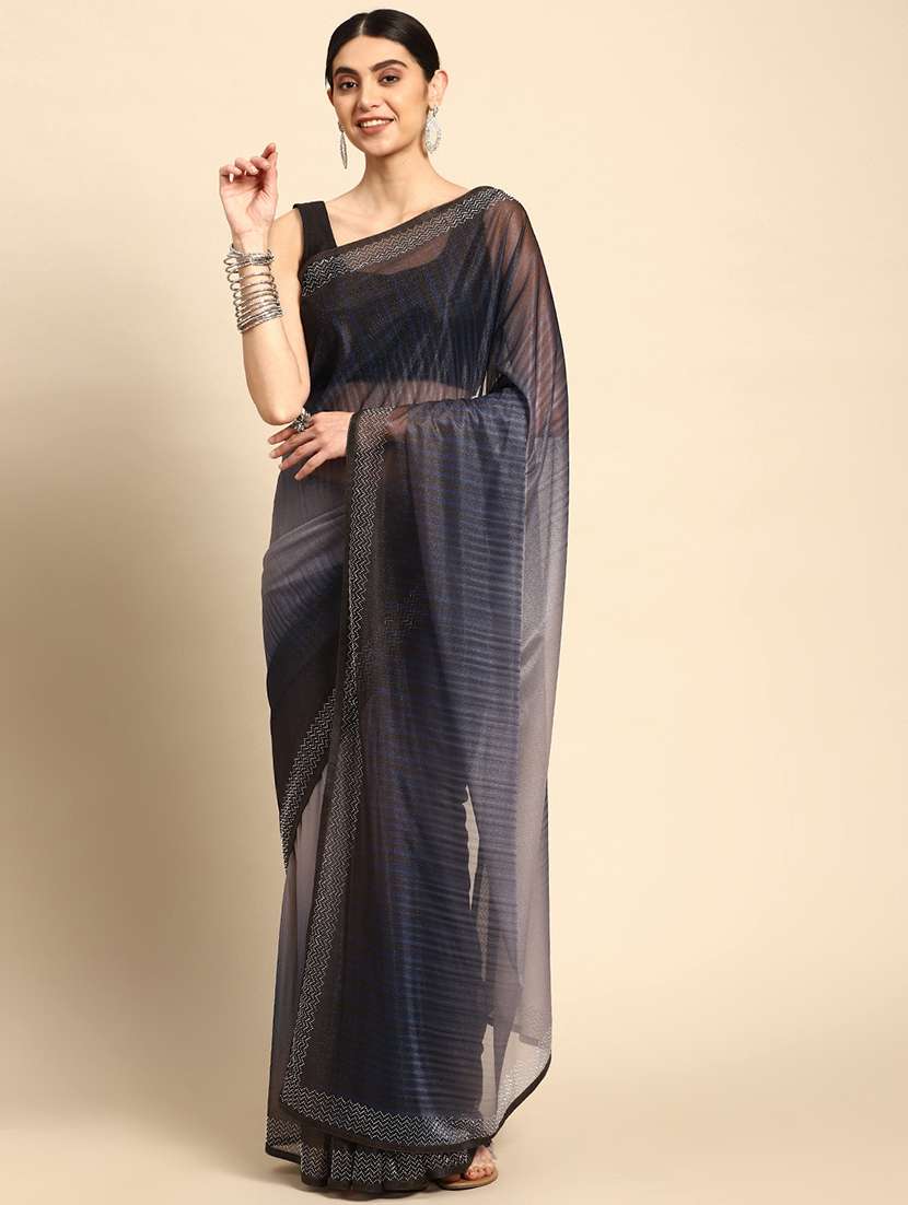 women ombre embellished saree with blouse