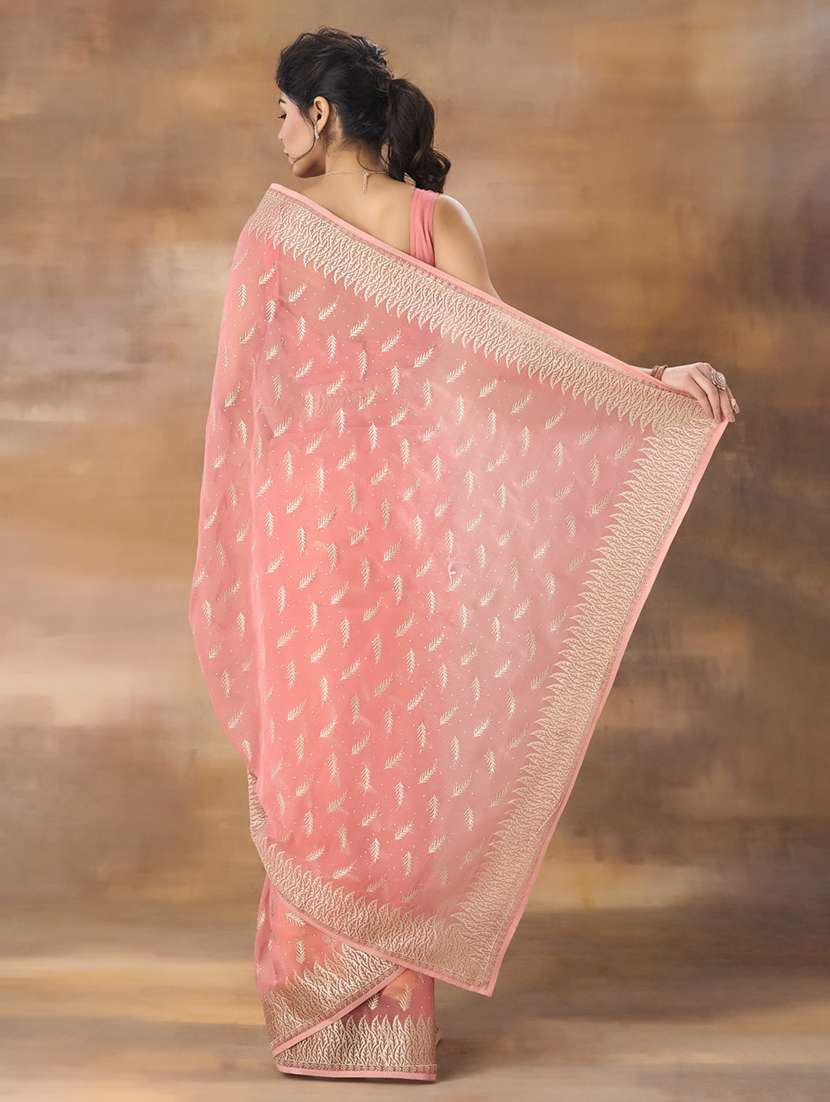 women solid with work embroidered saree with blouse - 21949662 -  Standard Image - 2