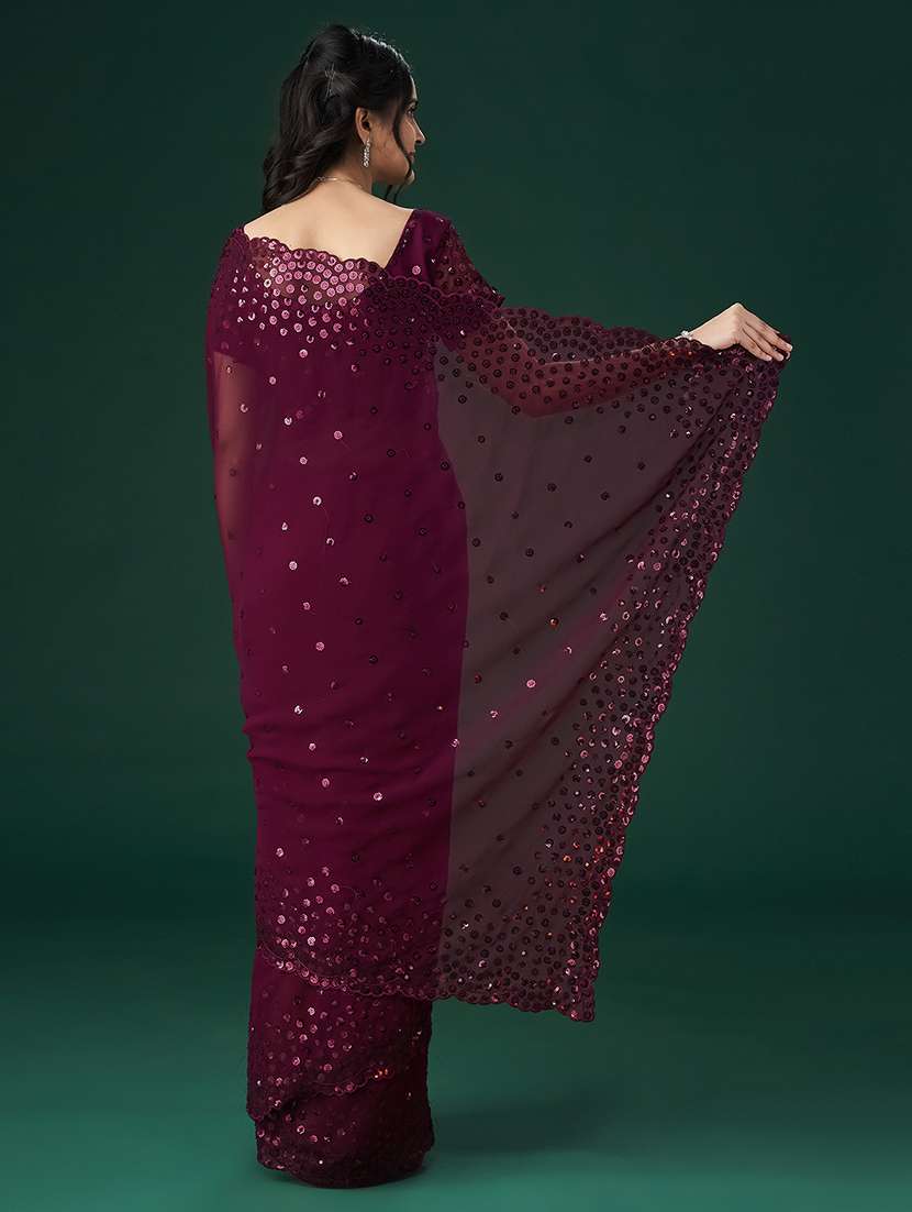 women solid with work embroidered saree with blouse - 21949700 -  Standard Image - 2