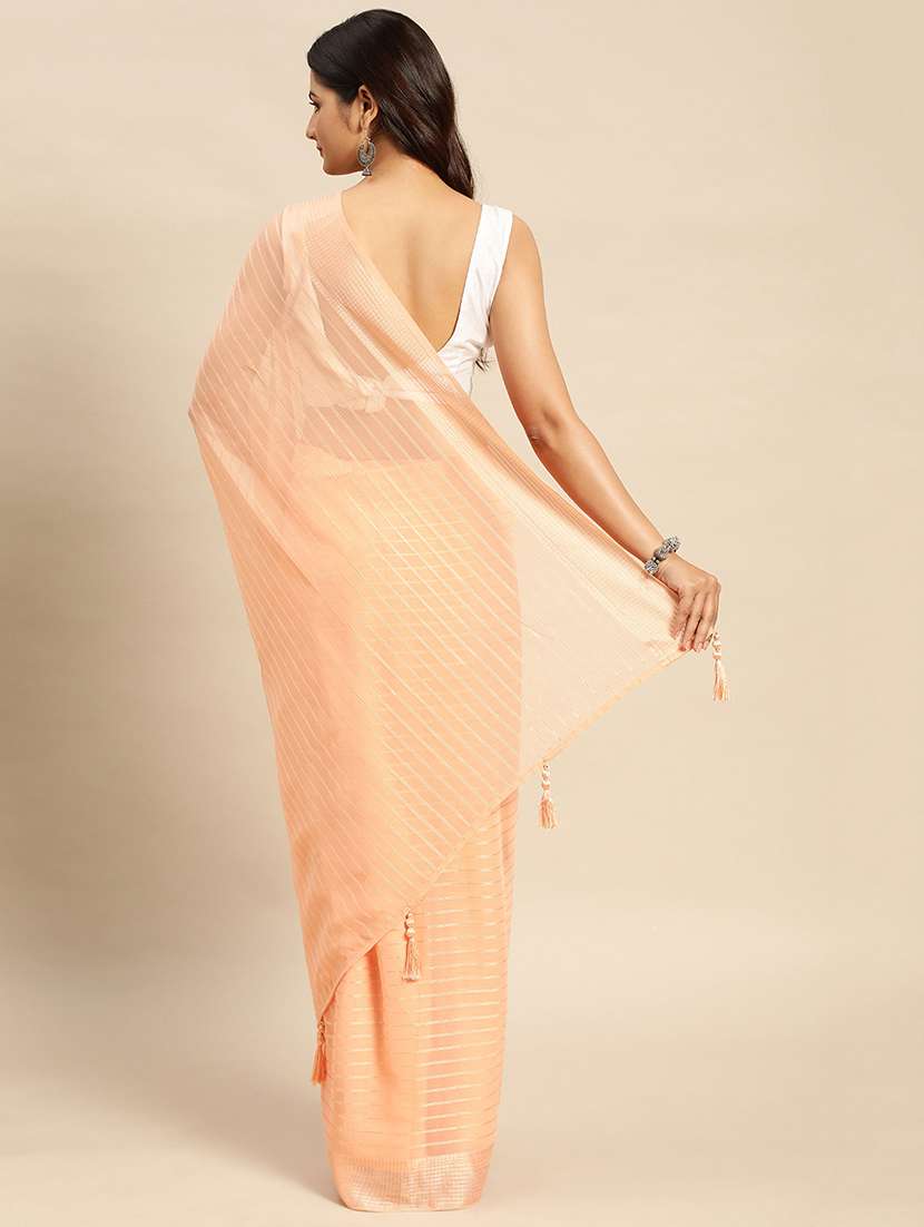 women striped embellished saree with blouse - 21949714 - Standard Image - 2