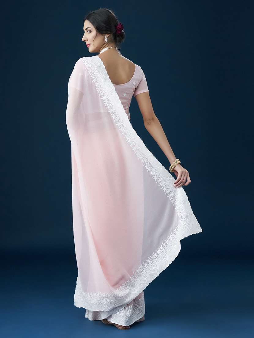 women solid with bordered saree with blouse - 21949722 -  Standard Image - 2