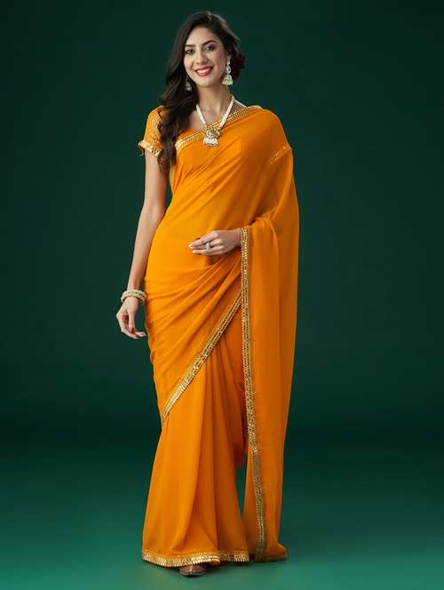women solid with bordered saree with blouse - 21949724 -  Standard Image - 0