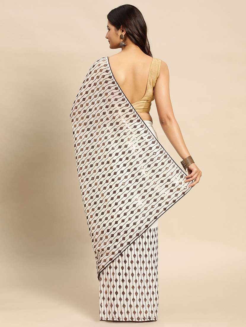 women solid with work embellished saree with blouse - 21949728 - Standard Image - 2