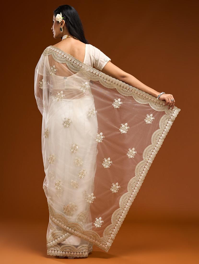 women solid with work embroidered saree with blouse - 21949766 -  Standard Image - 2
