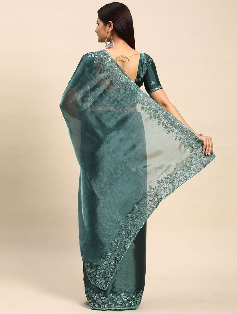 women solid with bordered saree with blouse - 21949771 -  Standard Image - 2