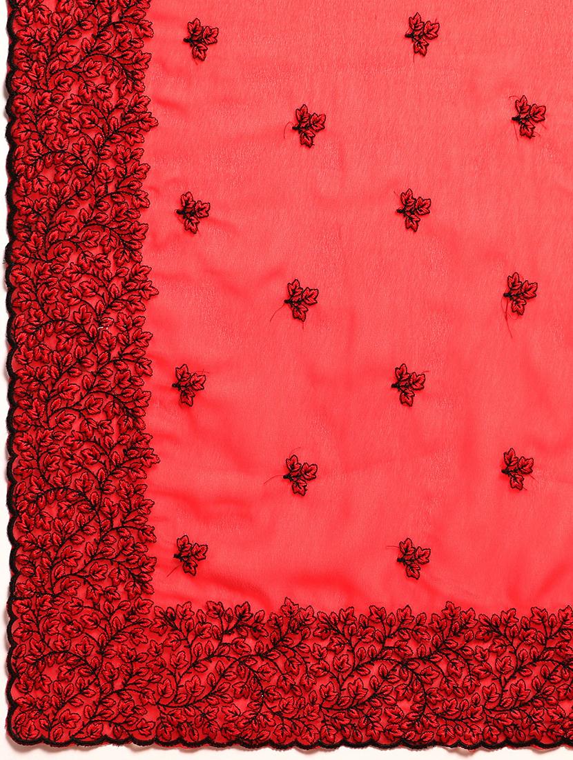women solid with work embroidered saree with blouse - 21949778 - Standard Image - 2