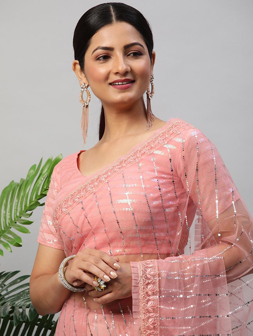 women solid with work embellished saree with blouse - 21949915 - Standard Image - 2