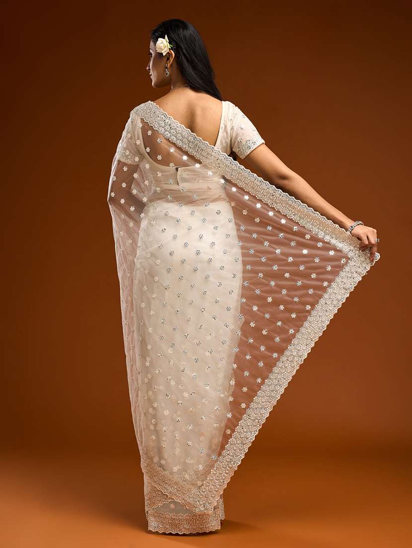 women solid with work embellished saree with blouse - 21950042 -  Standard Image - 2