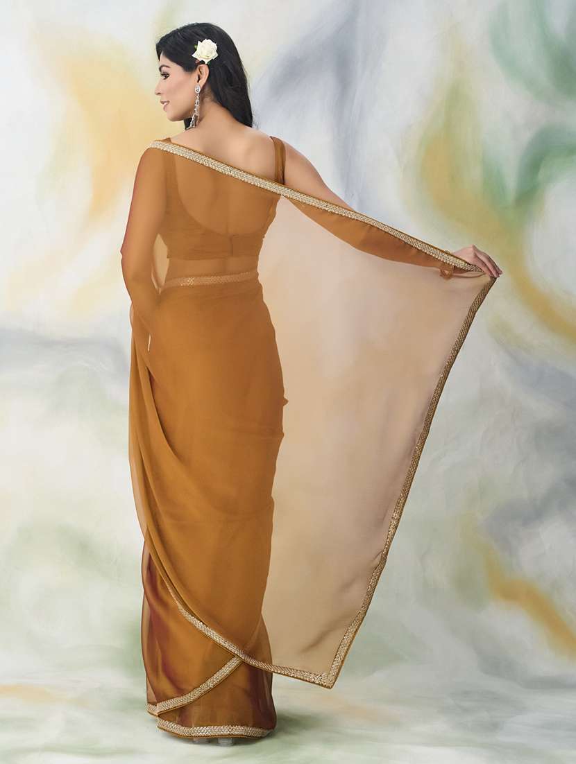 women solid with bordered saree with blouse - 21950055 -  Standard Image - 2