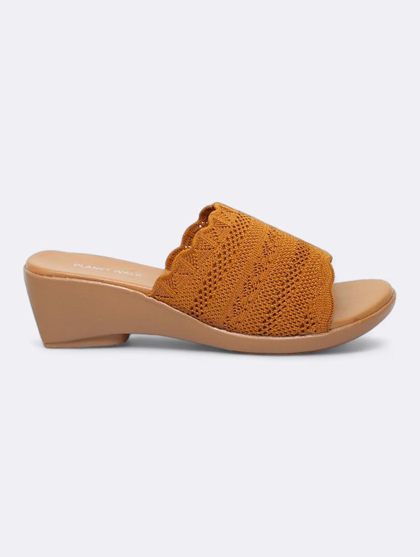 women tan slip on wedge - 21950081 - Standard Image - 2