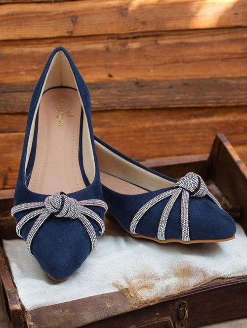 women blue slip on ballerina - 21950084 - Standard Image - 0