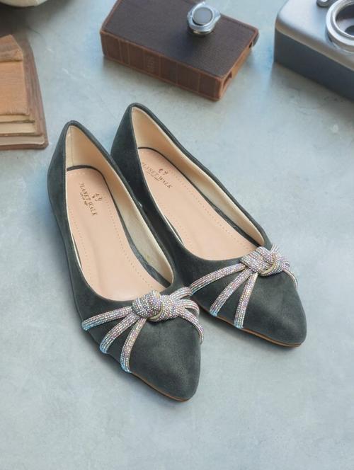 women green slip on ballerina - 21950085 - Standard Image - 0