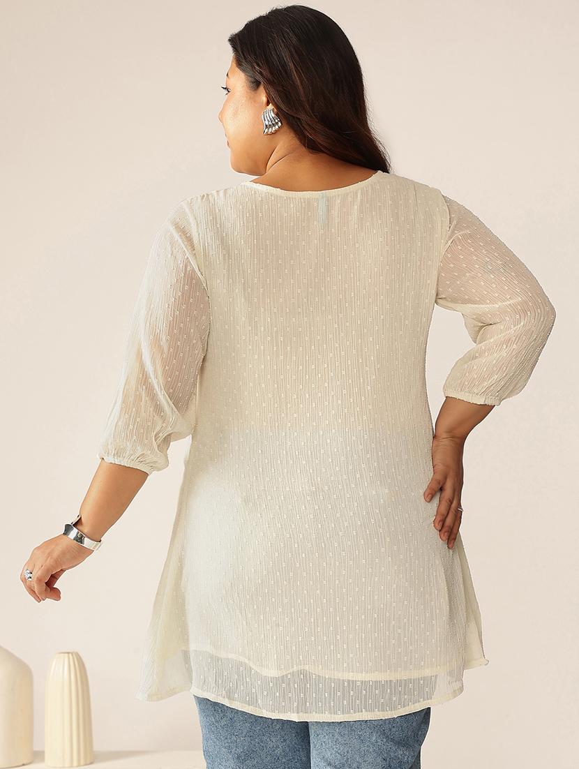 women plus size self designed a-line top - 21950103 - Standard Image - 2