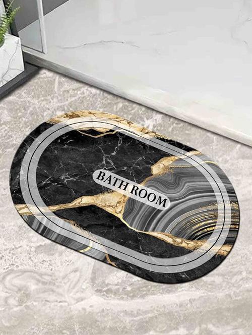 black non-slip quick dry bathroom mat  - 21950174 -  Standard Image - 0