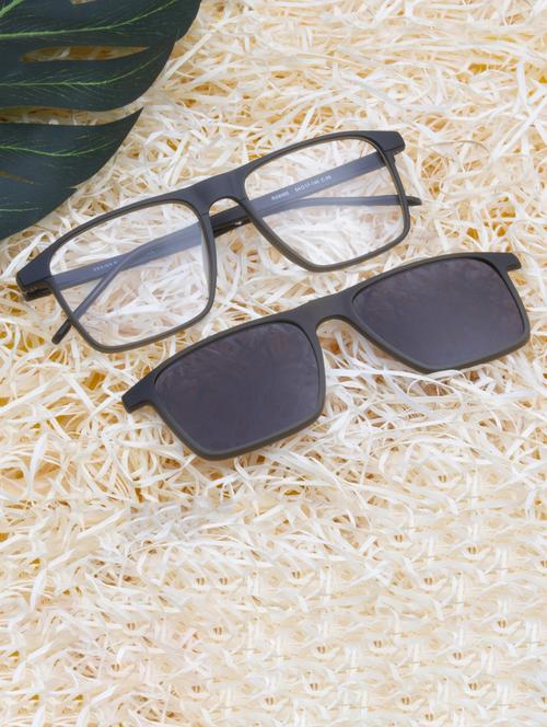 ted smith unisex green square clip on frames clip on sunglasses with polarized lens - 21950214 - Standard Image - 0