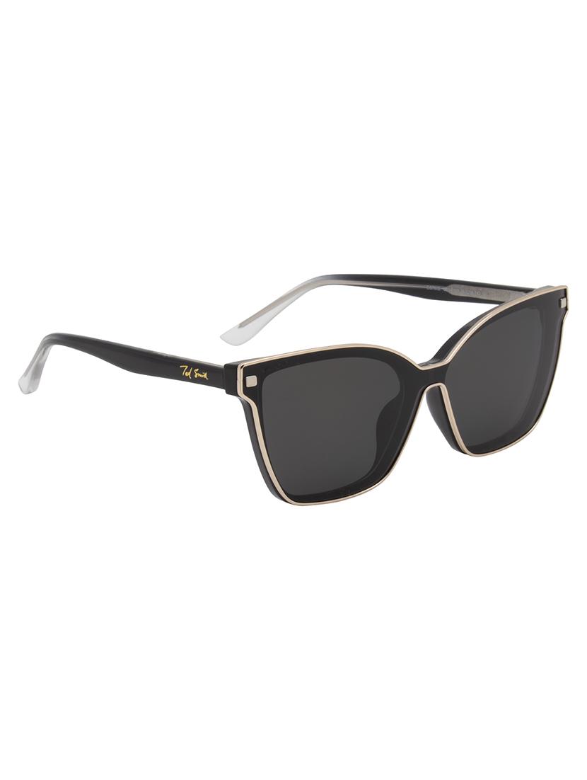 ted smith women black cateye acetate clip on frames clip on sunglasses with polarized lens - 21950225 - Standard Image - 2
