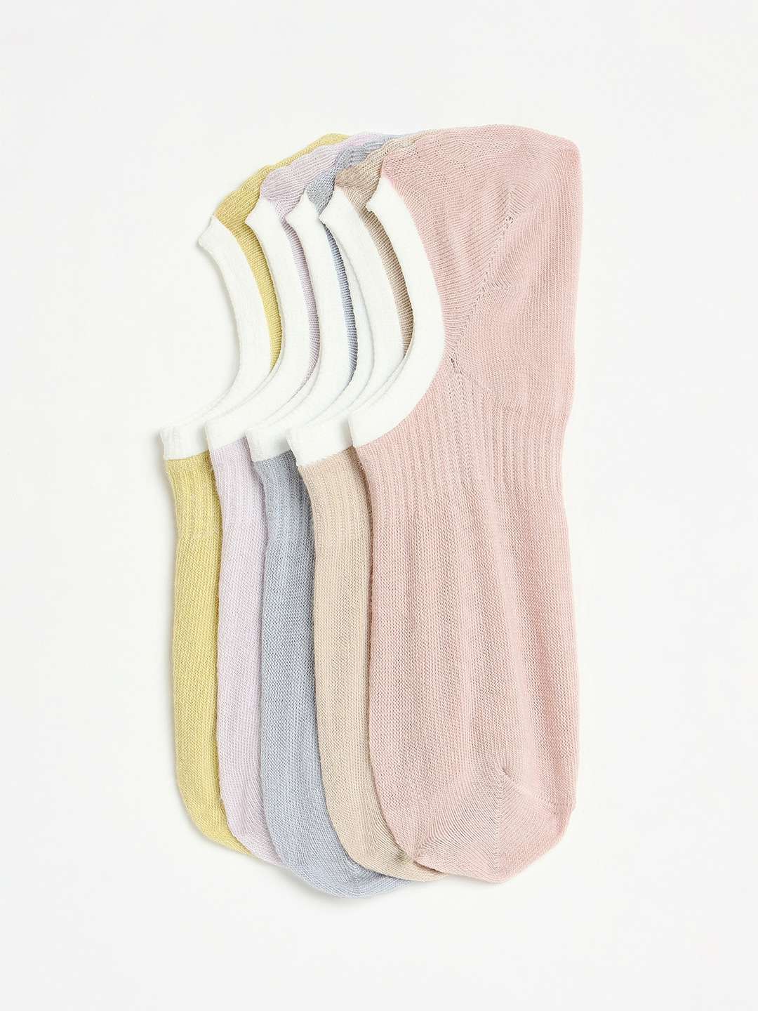 women pack of 5 solid no show socks - 21950228 - Standard Image - 2