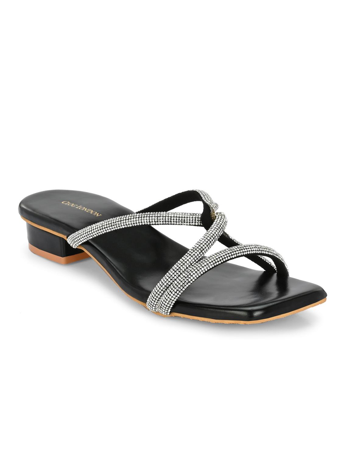 women black slip on sandal - 21950253 - Standard Image - 2