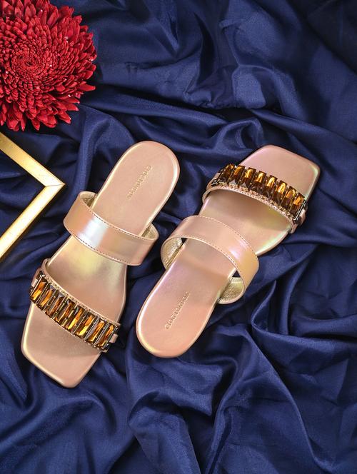 women copper slip on sandal - 21950257 -  Standard Image - 0