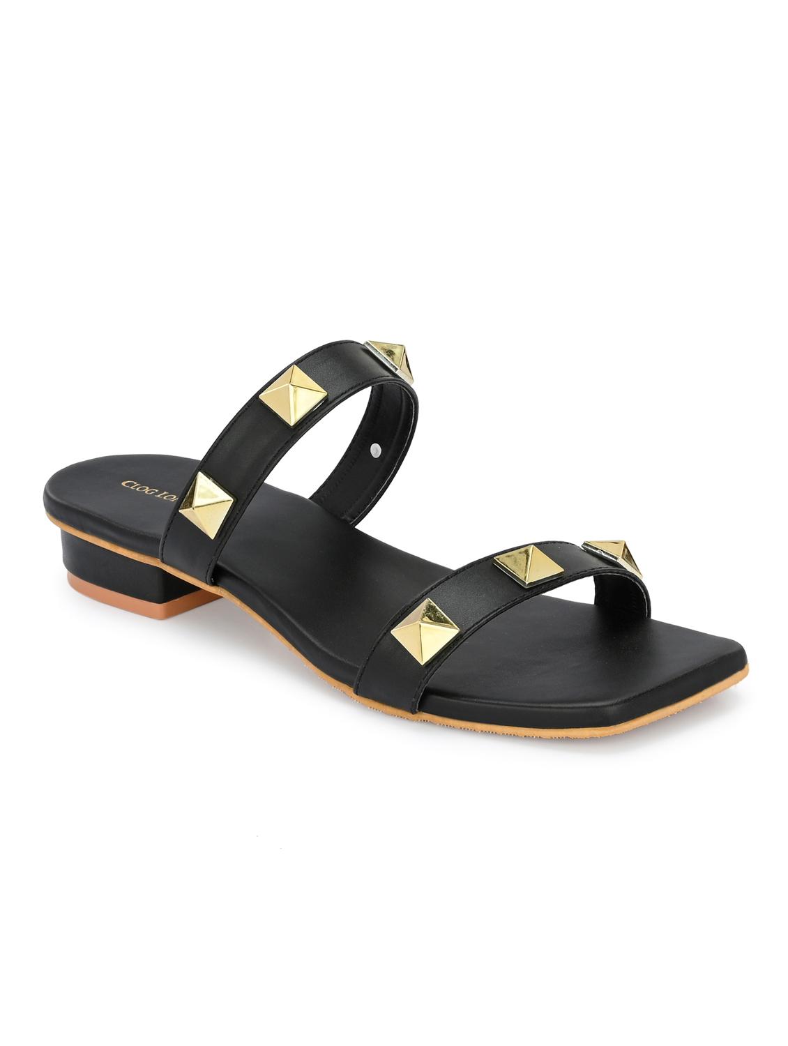 women black slip on sandal - 21950263 - Standard Image - 2