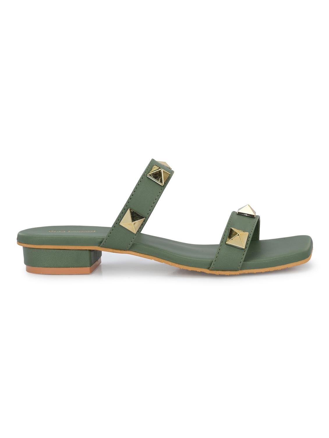 women green slip on sandal - 21950264 - Standard Image - 2
