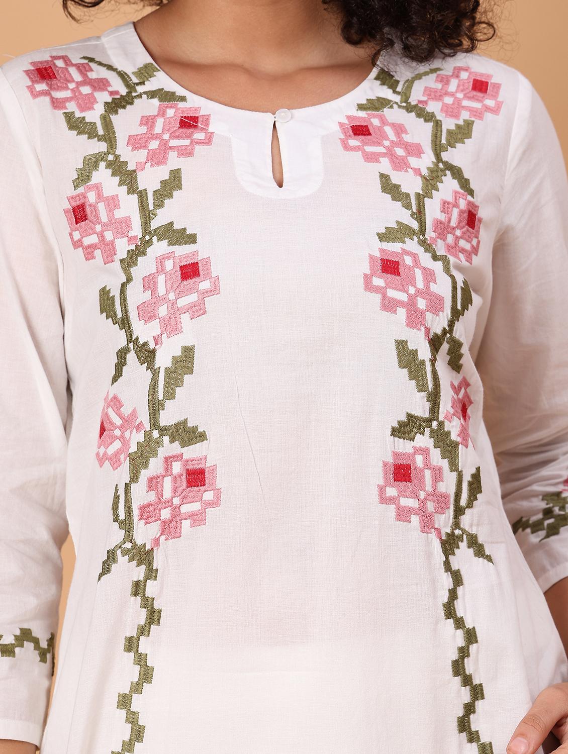 off white cambric kurta - 21951131 - Standard Image - 2