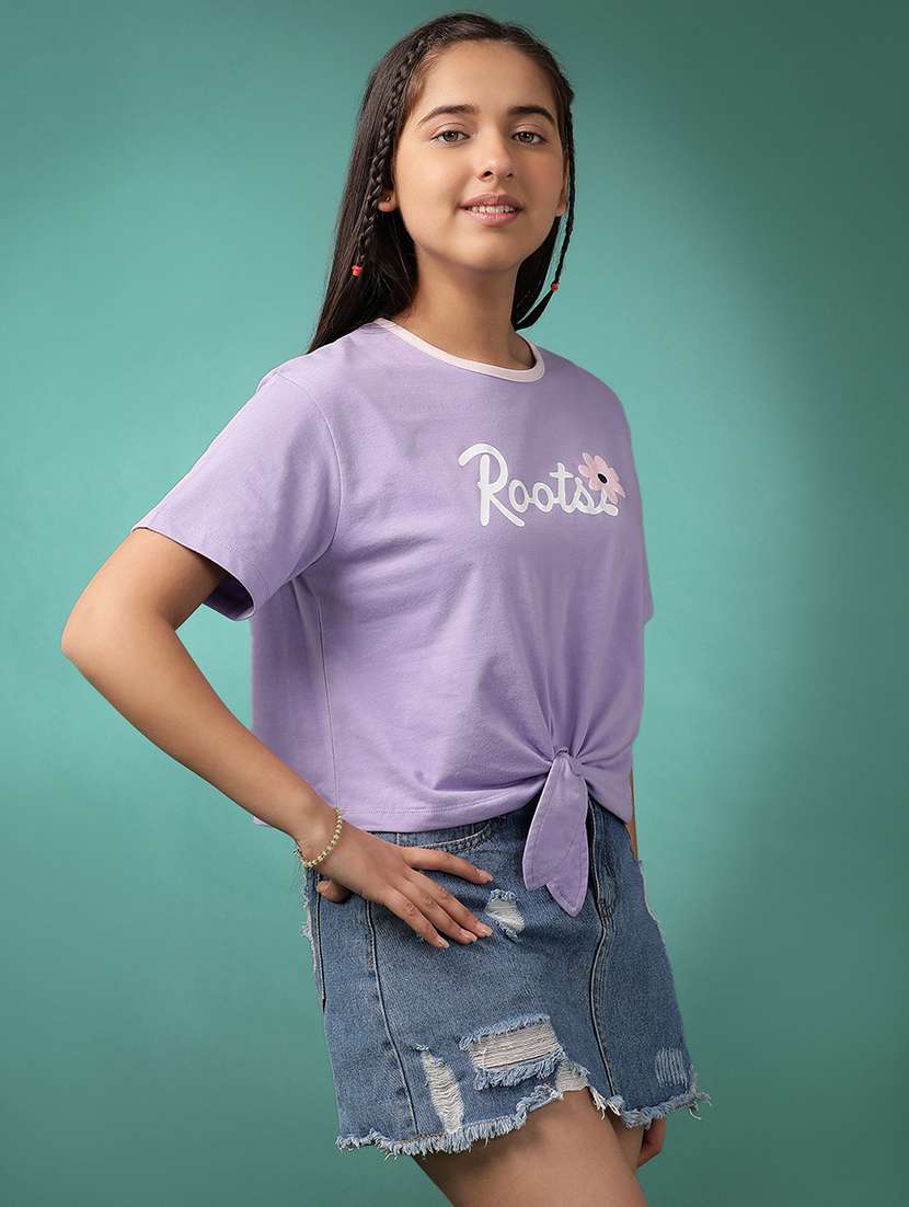 girls printed short sleeve crop tee - 21951174 -  Standard Image - 2