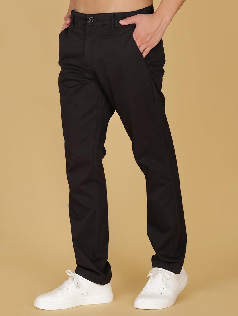 men solid mid rise straight fit chinos - 21951350 - Standard Image - 2