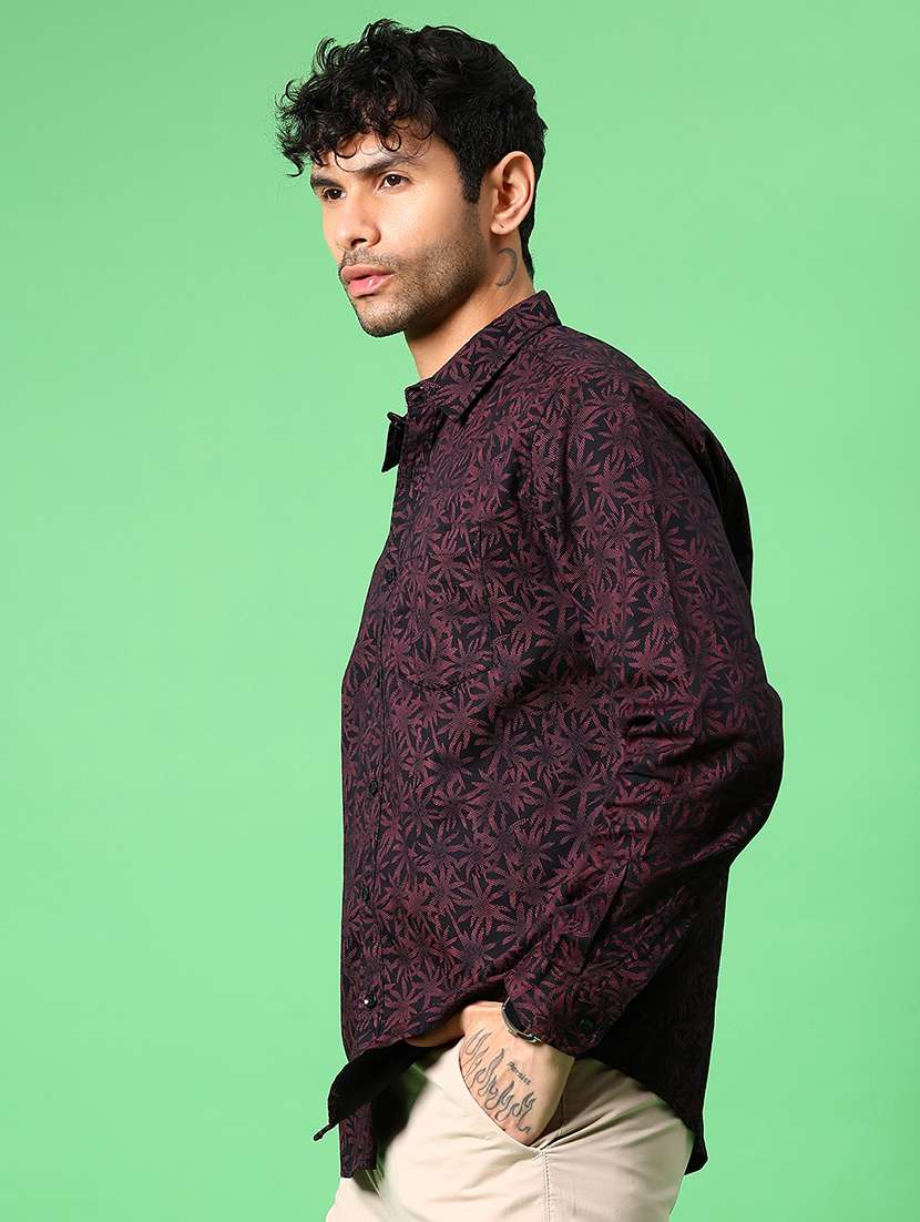 men printed long sleeve regular fit casual shirt - 21951361 -  Standard Image - 2