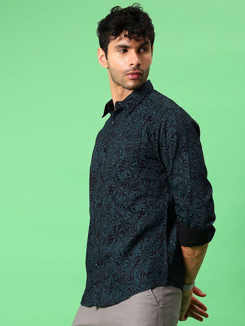 men printed long sleeve regular fit casual shirt - 21951366 -  Standard Image - 2