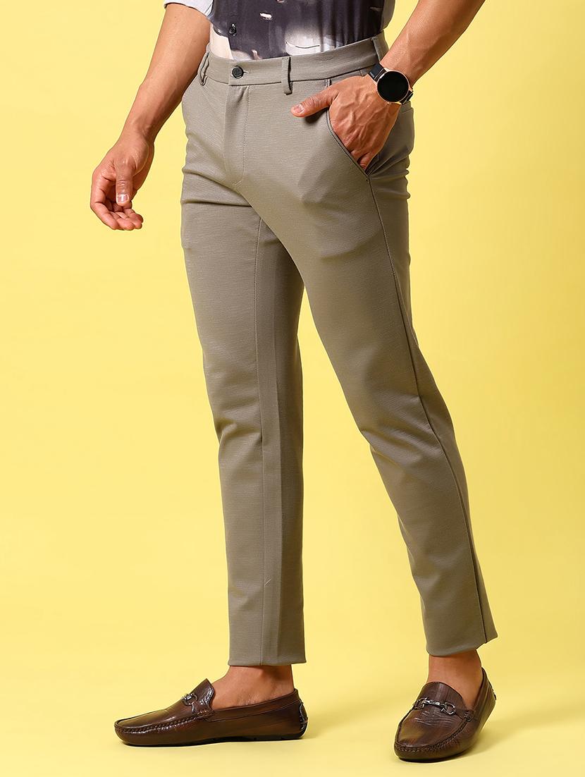 men solid mid rise slim fit chinos - 21951399 - Standard Image - 2