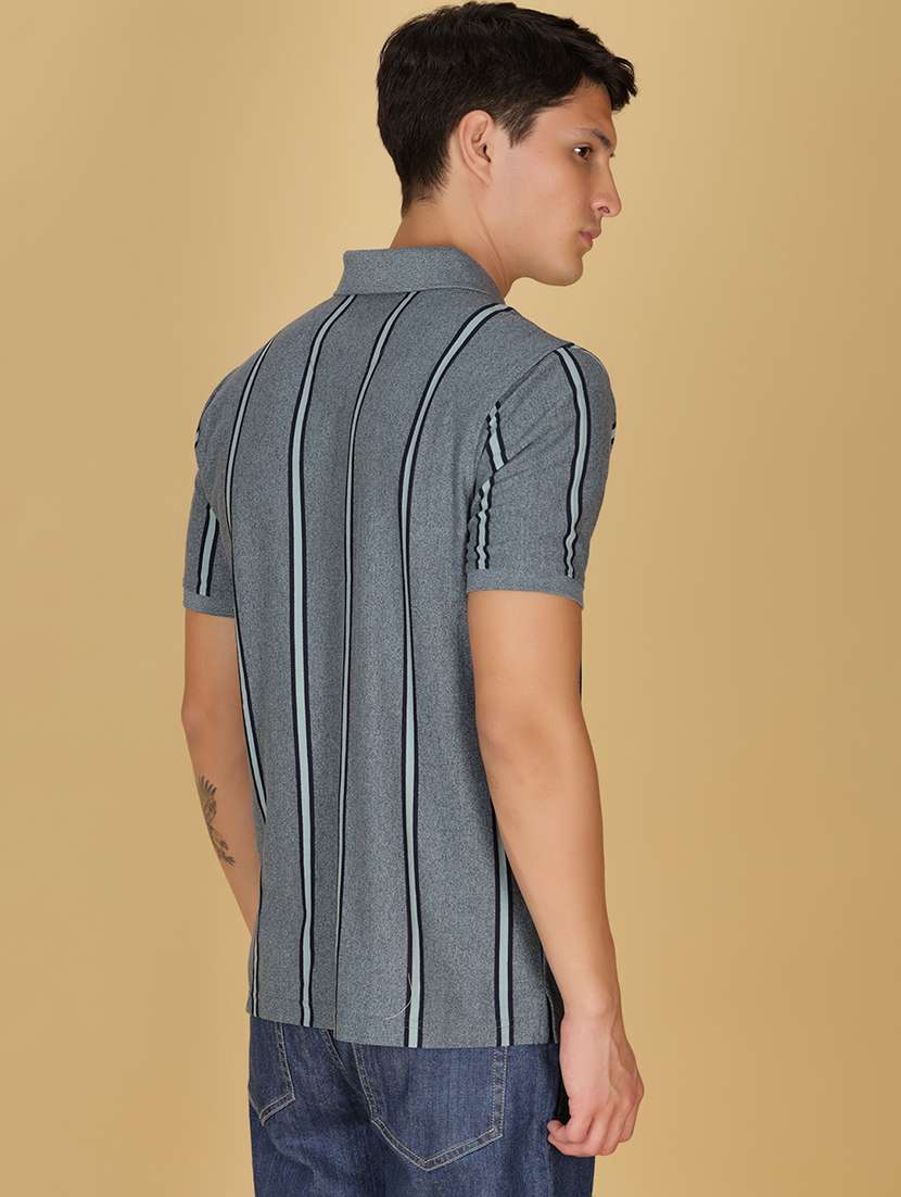 men striped short sleeve regular fit polo t-shirt - 21951449 -  Standard Image - 2