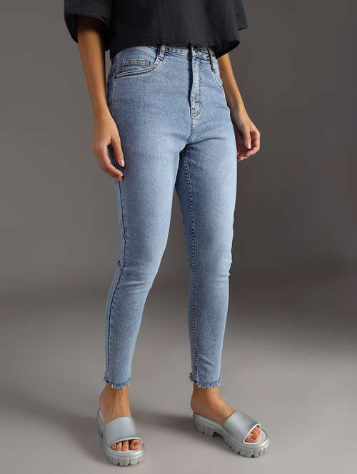 women solid high rise skinny fit jean - 21951470 - Standard Image - 0