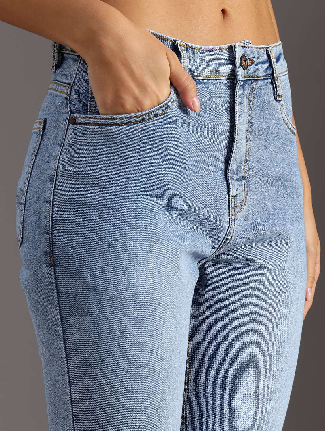 women solid high rise skinny fit jean - 21951470 - Standard Image - 2