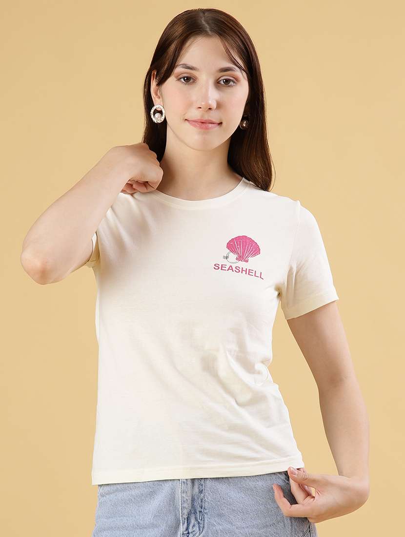 women front & back print short sleeve t-shirt - 21951539 -  Standard Image - 2