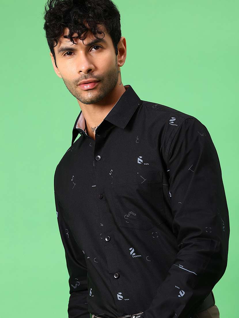 men printed long sleeve regular fit formal shirt - 21951550 -  Standard Image - 2