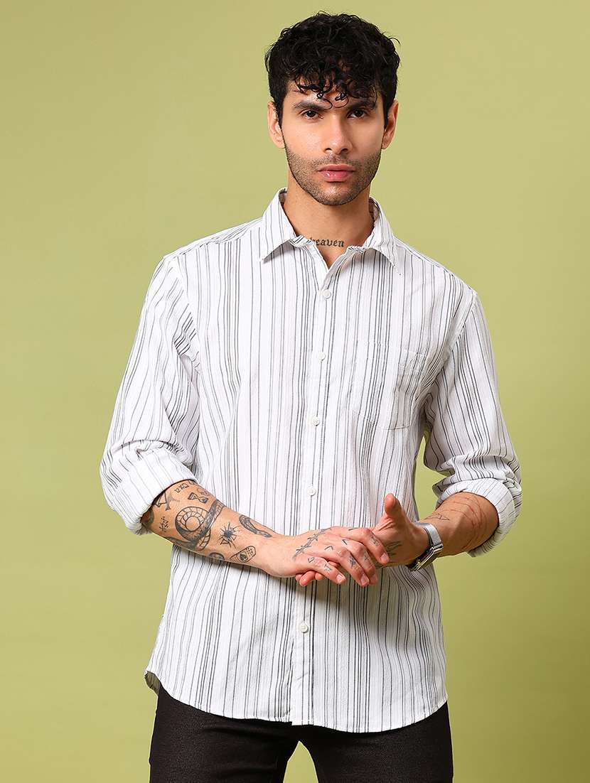 men striped long sleeve regular fit casual shirt - 21951575 -  Standard Image - 2