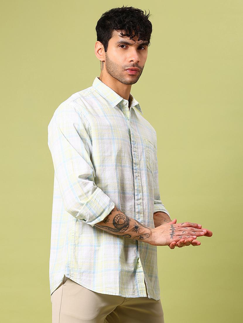 men checkered long sleeve regular fit casual shirt - 21951576 - Standard Image - 2