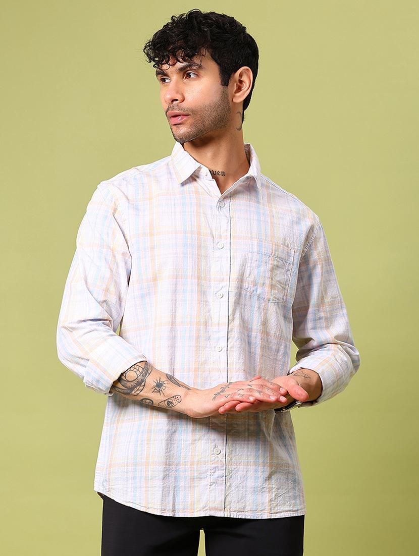 men checkered long sleeve regular fit casual shirt - 21951581 - Standard Image - 2