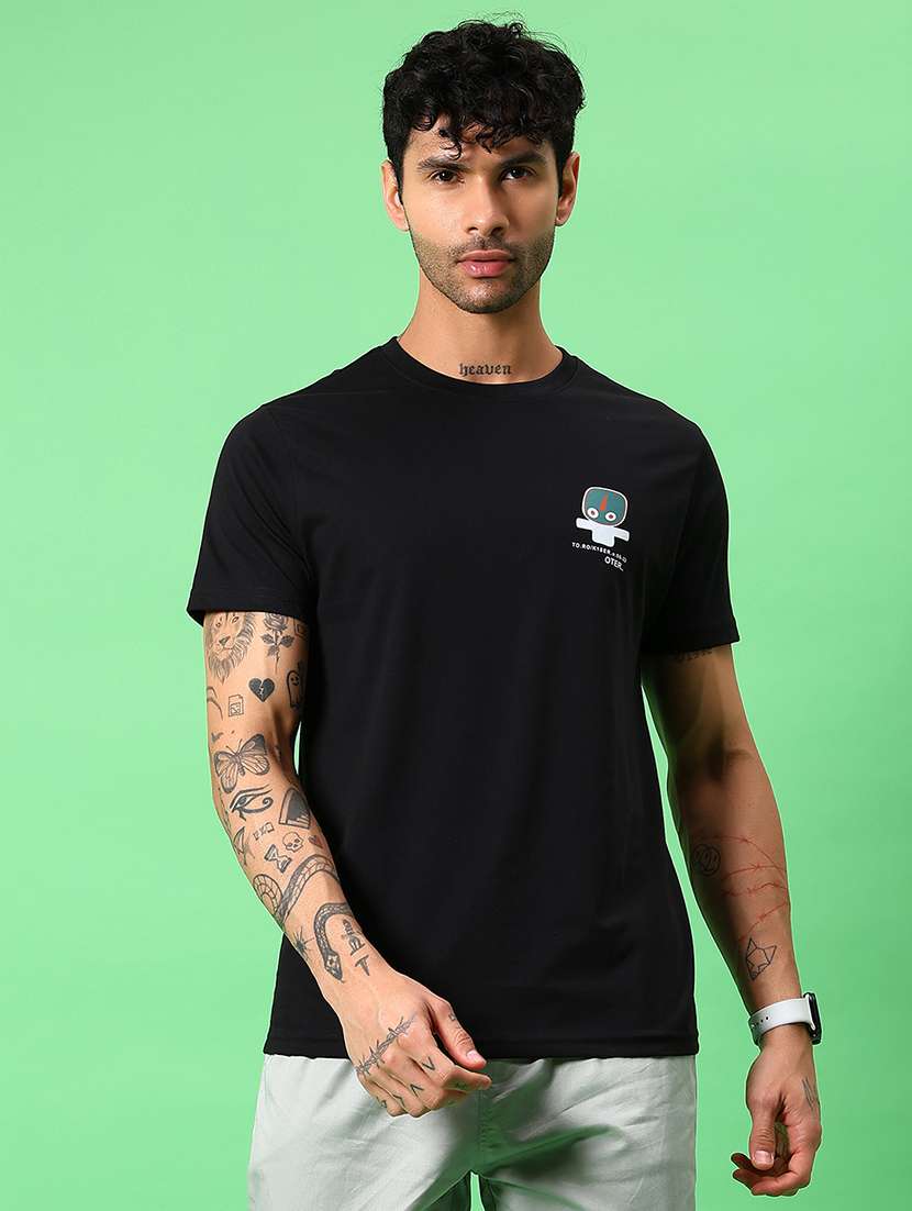 men front & back print round neck regular fit t-shirt - 21951582 -  Standard Image - 2