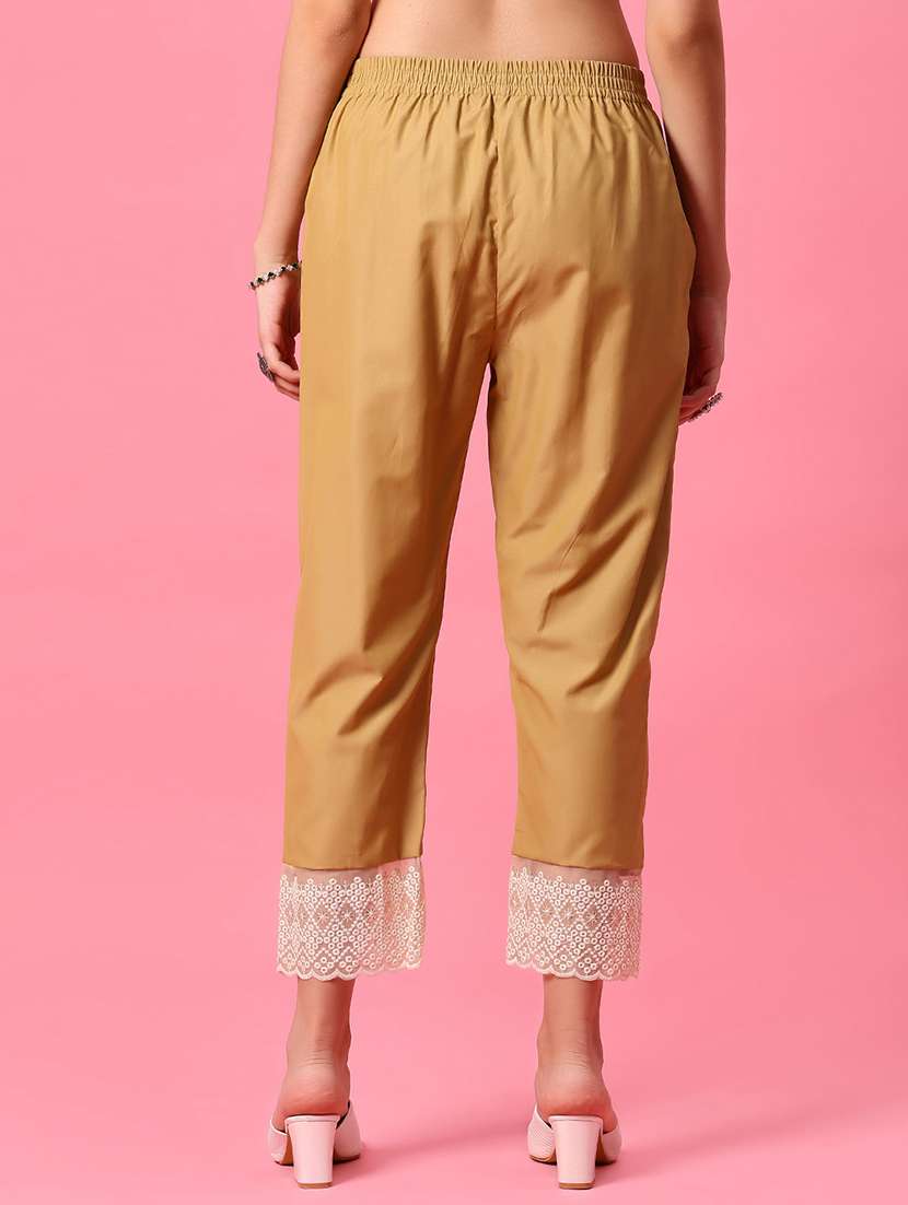 women beige solid mid rise tapered pant - 21951618 -  Standard Image - 2