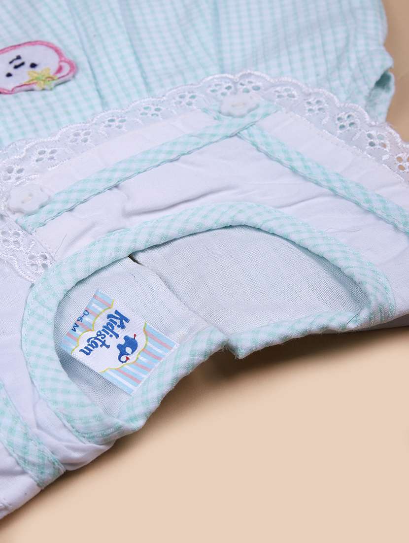 kids checkered round neck frock with bloomer - 21951626 - Standard Image - 2