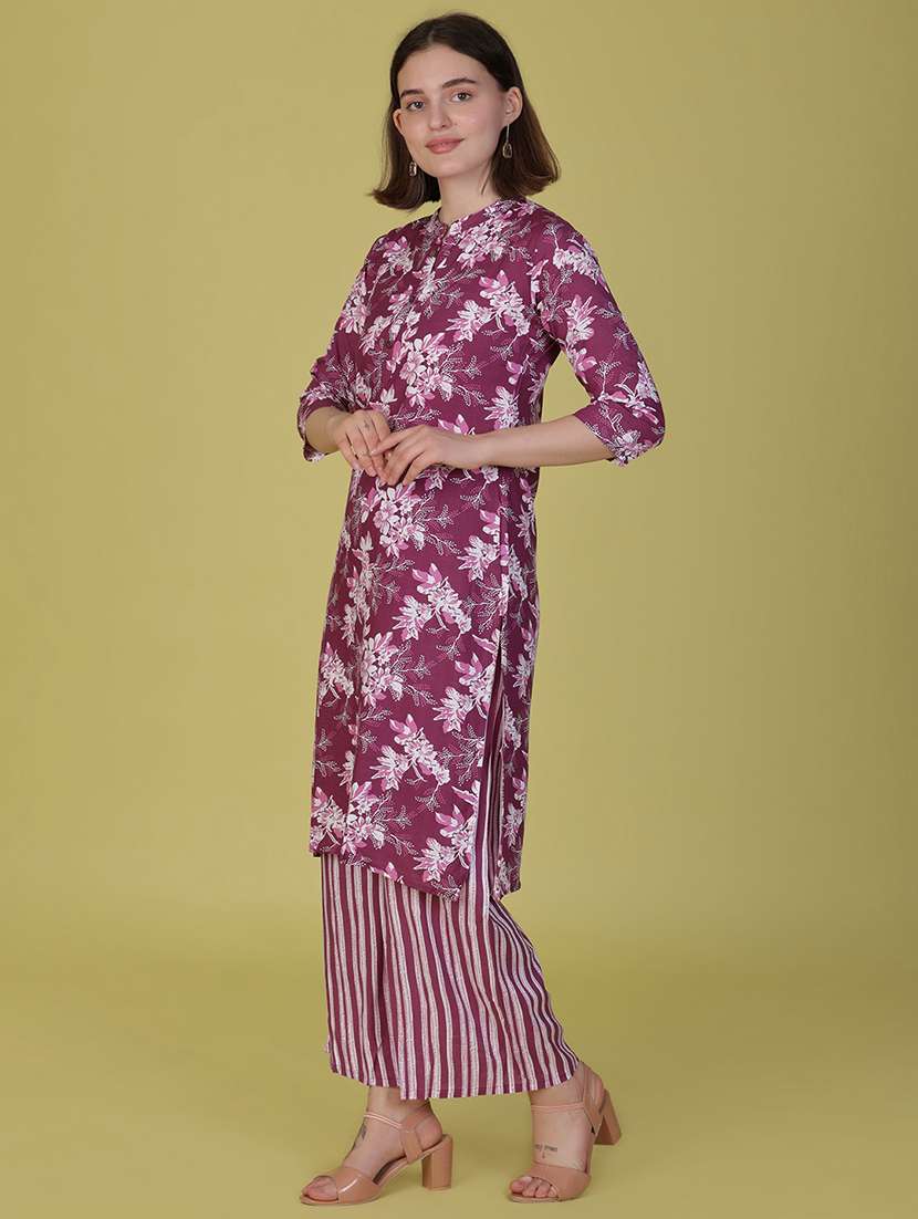 women printed kurta and palazzo set - 21951662 -  Standard Image - 2