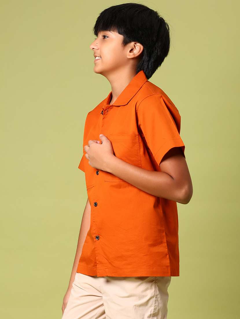 boys solid short sleeve casual shirt - 21951668 -  Standard Image - 2